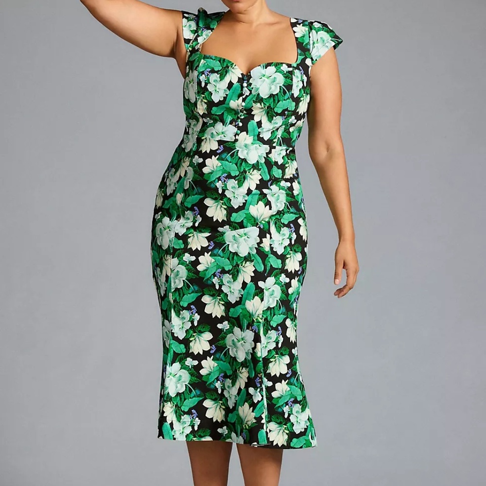 Anthropologie "The Cecily" Fit & Flare Sweetheart Dress Size Small - Picture 2 of 4